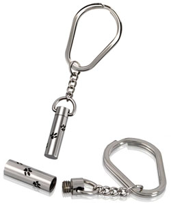 Pets At Peace - Pet Memorial Jewellery - Stainless Steel Paw Prints Pet Key Chain